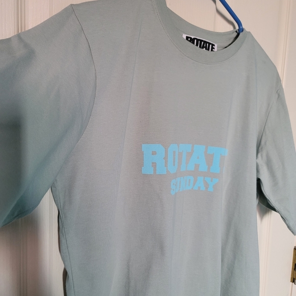 EUC Women's ROTATE Birger Christensen Aster T-Shirt SMALL Blue Surf $80 MSRP - Picture 6 of 7